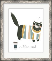 Framed 'Coffee Cats III' border=