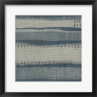 Framed 'Blue Dusk Textile I' border=