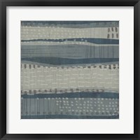 Framed 'Blue Dusk Textile I' border=