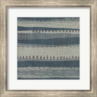 Framed 'Blue Dusk Textile II' border=