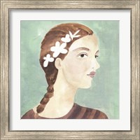 Framed 'Folk Art Portrait I' border=