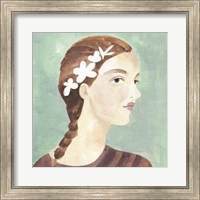 Framed 'Folk Art Portrait I' border=