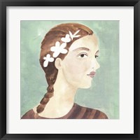 Framed 'Folk Art Portrait I' border=