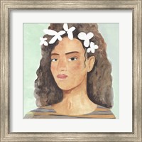 Framed 'Folk Art Portrait III' border=