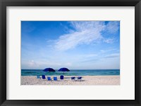 Framed Blue Chairs and Umbrellas