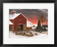 Framed Snowy Farm