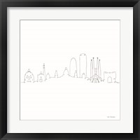 Framed 'One Line Barcelona' border=