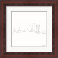 Framed 'One Line Barcelona' border=