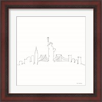 Framed 'One Line New York' border=