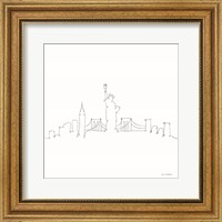 Framed 'One Line New York' border=