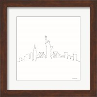 Framed 'One Line New York' border=