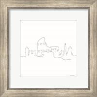 Framed 'One Line Rome' border=