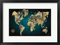 Framed Sketched World Map