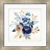 Framed 'Indigo Splash IX' border=