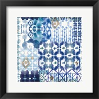 Indigo Splash Pattern V Framed Print