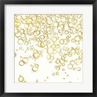 Framed 'Gold Bubbles I' border=