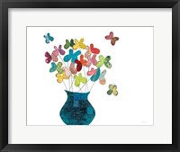 Framed Butterfly Bouquet on White