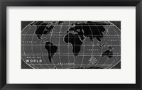 Framed Chalkboard Map of the World
