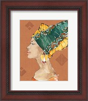 Framed 'African Flair VII Warm' border=