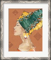 Framed 'African Flair VII Warm' border=