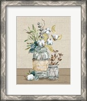 Framed 'Cotton Bouquet III No Pattern' border=