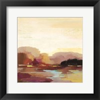 Framed Maroon Landscape