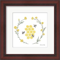 Framed 'Happy to Bee Home III Yellow' border=