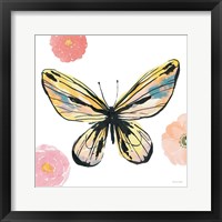 Framed 'Beautiful Butterfly II Teal No Words' border=