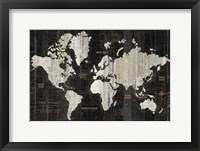 Framed Old World Map Black