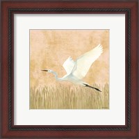 Framed 'Egret Alighting II Flipped' border=