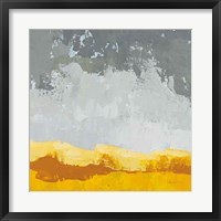 Framed Landscape Yellow Grey