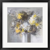 Framed Weekend Bouquet Yellow Gray