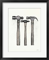 Hammers with Color Crop Framed Print