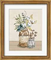 Framed 'Cotton Bouquet III Cream' border=