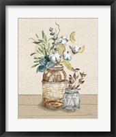 Cotton Bouquet III Cream Framed Print