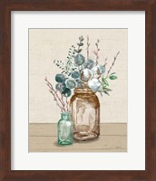 Framed 'Cotton Bouquet II Cream' border=