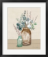 Framed Cotton Bouquet II Cream