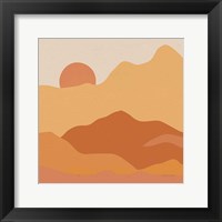 Mountainous II Orange Framed Print