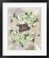 Framed Hydrangea Wreath Pale Pink