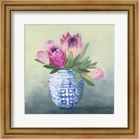 Framed 'Protea Chinoiserie I' border=