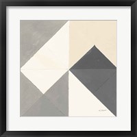 Triangles IV Neutral Crop Framed Print