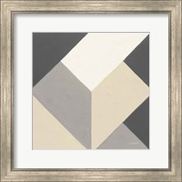 Framed 'Triangles I Neutral Crop' border=