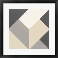 Framed 'Triangles I Neutral Crop' border=