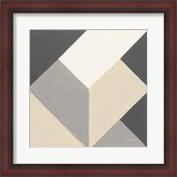 Framed 'Triangles I Neutral Crop' border=