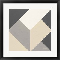 Triangles I Neutral Crop Framed Print