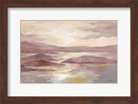 Framed Pink and Gold Landscape