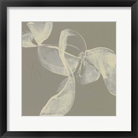 Framed 'White Ribbon on Beige I' border=