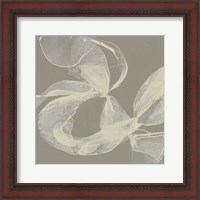 Framed 'White Ribbon on Beige II' border=