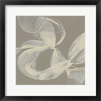 Framed 'White Ribbon on Beige II' border=