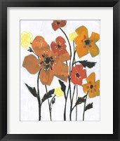 Framed 'Hot Flowers I' border=